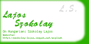 lajos szokolay business card